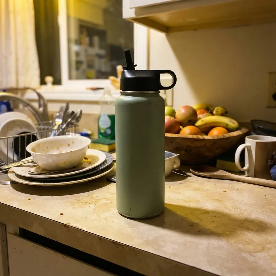 Insulated 32 oz steel water bottle: seller photo