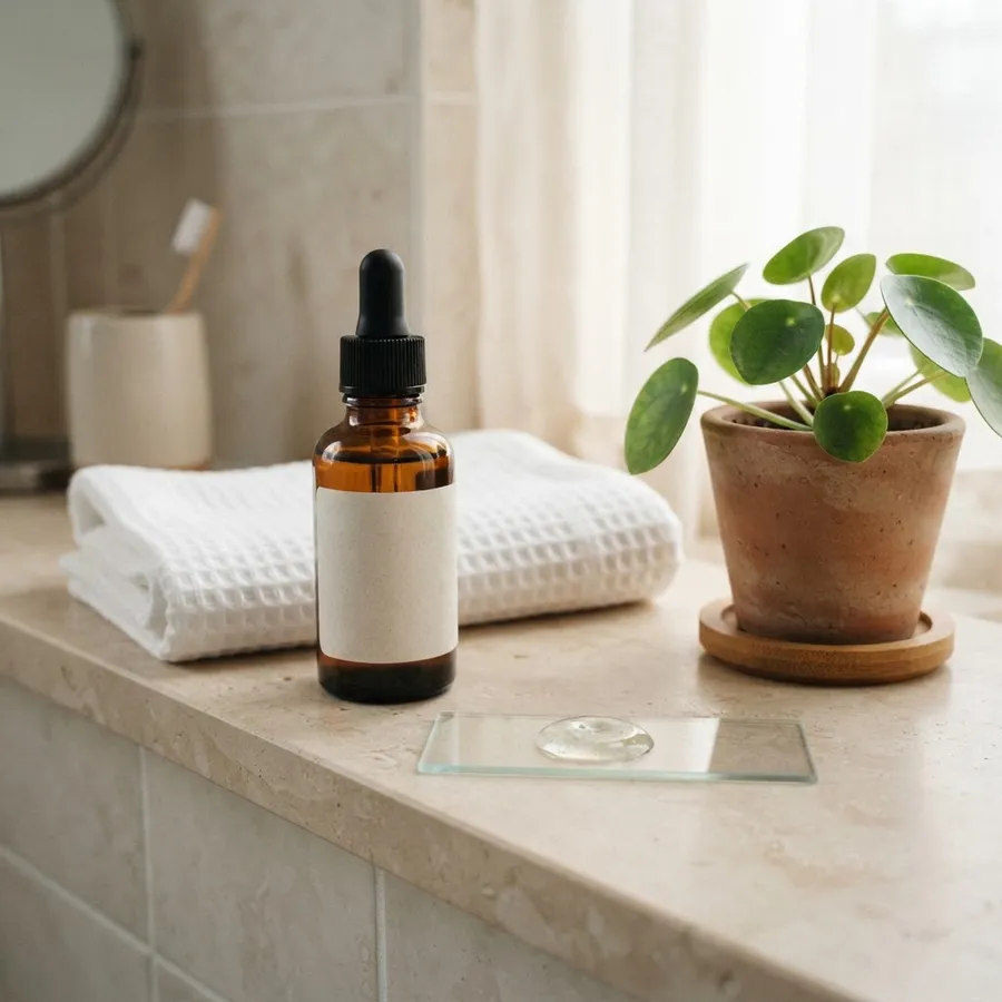 Vitamin C face serum, 30 ml in use